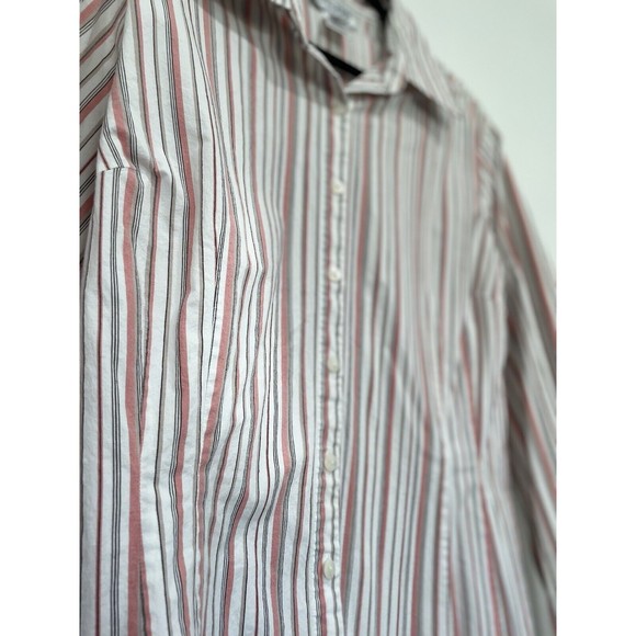 Pendleton Womens Stripe Cotton Button up Work Pink Grey Shirt‎ XL - Picture 2 of 7